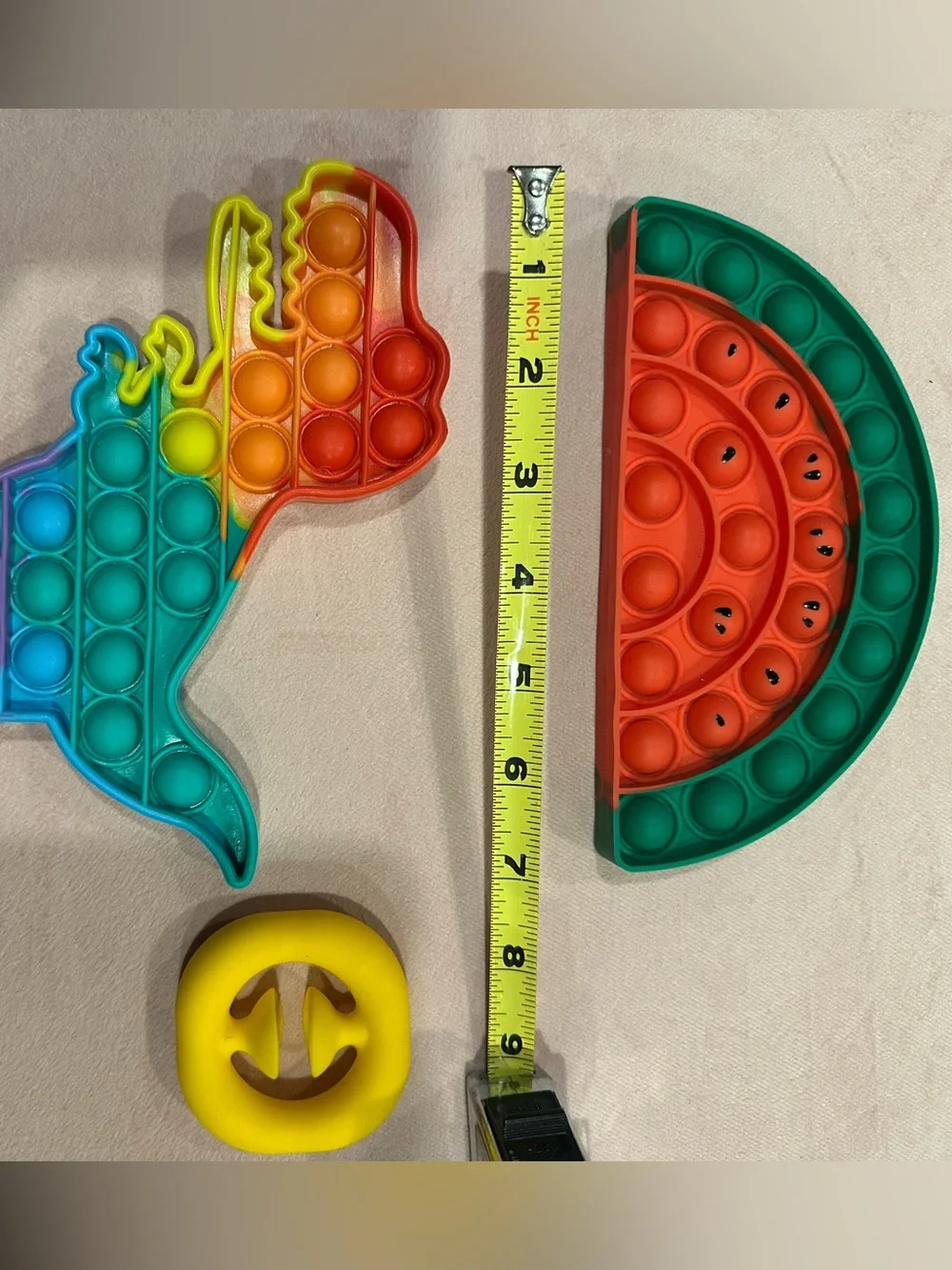 7-Piece Pop It Fidget Toy Bundle Rainbow Food Dinosaur Sensory Toys